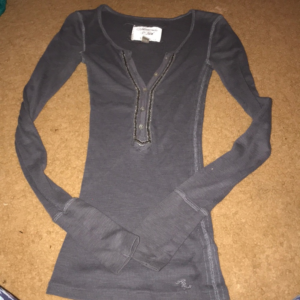 Abercrombie Long Sleeved Beaded Henley
